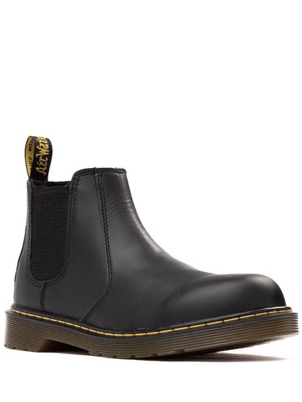 Dr. Martens Black Leather Chelsea Boot with Yellow Stitching
